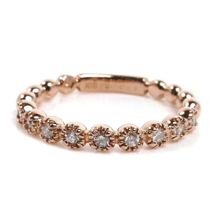 Ponte Vecchio ポンテヴェキオ K18PG ピンクゴールド リング・指輪 ダイヤモンド0.17ct 10号 2.7g レディース【中古】