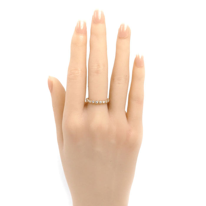 Ponte Vecchio ポンテヴェキオ K18PG ピンクゴールド リング・指輪 ダイヤモンド0.17ct 10号 2.7g レディース【中古】