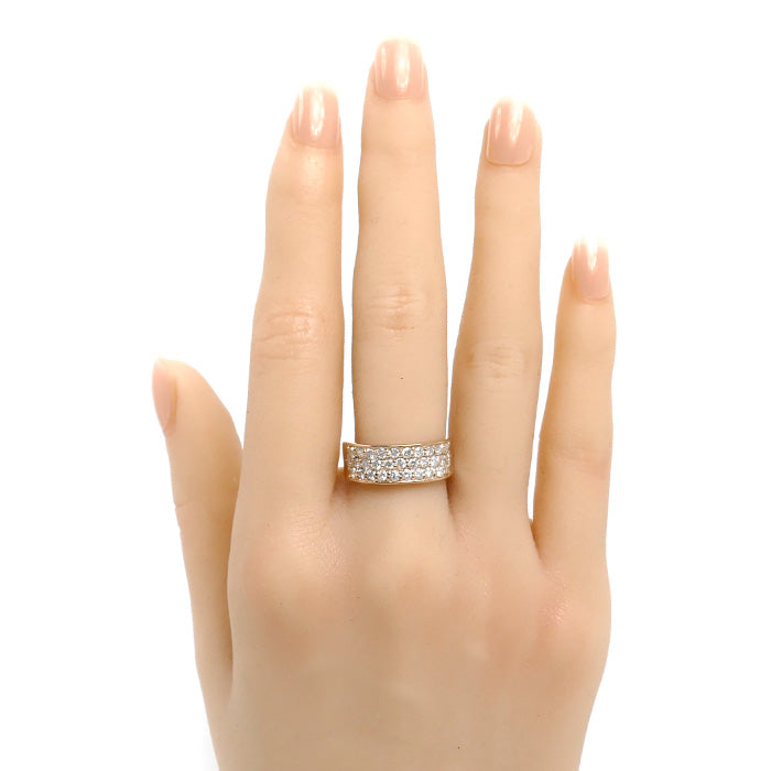K18PG ピンクゴールド リング・指輪 ダイヤモンド1.00ct 15号 3.6g レディース【中古】