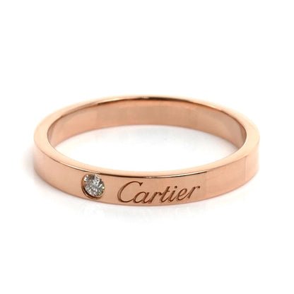 CARTIER カルティエ K18PG ピンクゴールド エングレーブド 1Pダイヤ リング・指輪 B4086459 ダイヤモンド 19号 59 4.0g レディース【中古】