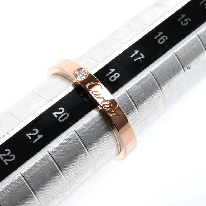 CARTIER カルティエ K18PG ピンクゴールド エングレーブド 1Pダイヤ リング・指輪 B4086459 ダイヤモンド 19号 59 4.0g レディース【中古】