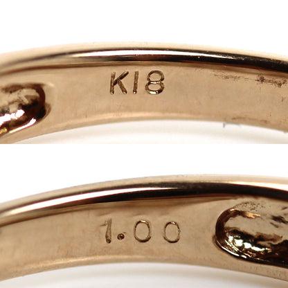 K18PG ピンクゴールド ハーフエタニティ リング・指輪 ダイヤモンド1.00ct 13号 1.5g レディース【中古】