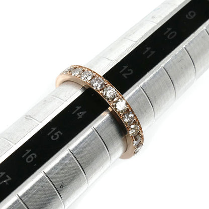 K18PG ピンクゴールド ハーフエタニティ リング・指輪 ダイヤモンド1.00ct 13号 1.5g レディース【中古】