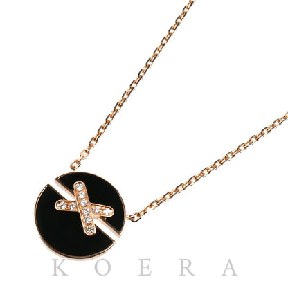 Chaumet ショーメ K18PG ピンクゴールド ジュ ドゥ リアン ハーモニー スモール ネックレス 084426 オニキス ダイヤモンド 4.5g 38/40/42cm レディース【中古】【美品】