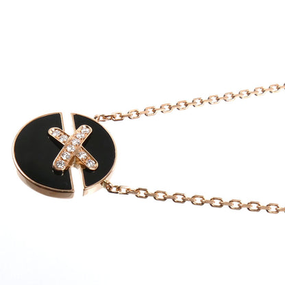 Chaumet ショーメ K18PG ピンクゴールド ジュ ドゥ リアン ハーモニー スモール ネックレス 084426 オニキス ダイヤモンド 4.5g 38/40/42cm レディース【中古】【美品】