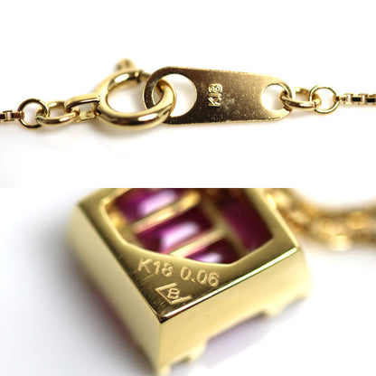 BELLESIORA ベルシオラ K18YG イエローゴールド ネックレス ルビー ダイヤモンド0.06ct 2.5g 40cm レディース【中古】【美品】