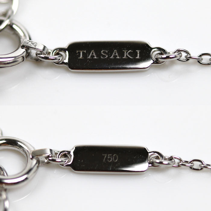 TASAKI タサキ K18WG ホワイトゴールド チャンツ ネックレス P-16676-18KWG アコヤパール約8.0mm ダイヤモンド0.34ct 5.7g 40～45cm レディース【中古】