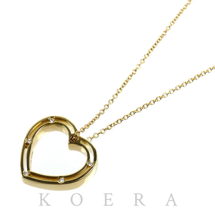 Damiani ダミアーニ K18YG イエローゴールド Dサイド ハート ネックレス ダイヤモンド 8.0g 41/49cm レディース【中古】