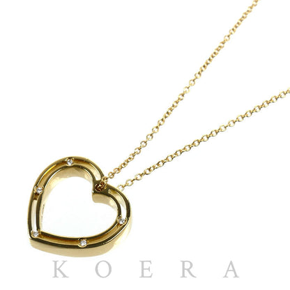 Damiani ダミアーニ K18YG イエローゴールド Dサイド ハート ネックレス ダイヤモンド 8.0g 41/49cm レディース【中古】
