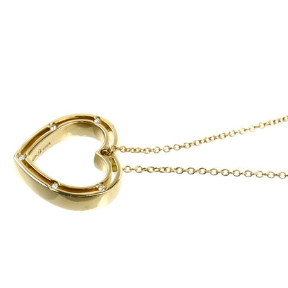 Damiani ダミアーニ K18YG イエローゴールド Dサイド ハート ネックレス ダイヤモンド 8.0g 41/49cm レディース【中古】