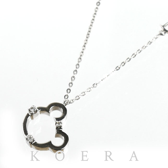 Damiani ダミアーニ K18WG ホワイトゴールド ミニシンボリ ベア ネックレス ダイヤモンド 3.2g 42cm レディース【中古】【美品】