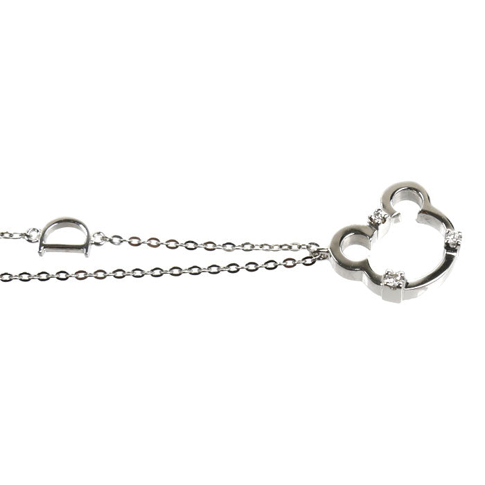 Damiani ダミアーニ K18WG ホワイトゴールド ミニシンボリ ベア ネックレス ダイヤモンド 3.2g 42cm レディース【中古】【美品】