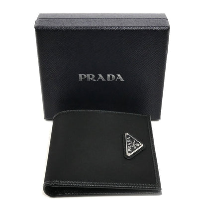PRADA プラダ テスート トライアングルロゴ 二つ折り財布 ブラック 2MO738 IC メンズ【未使用】【買取品】