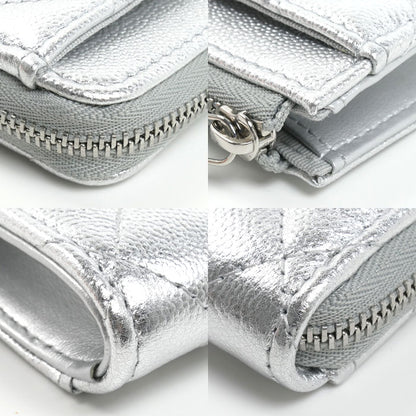 CHANEL シャネル マトラッセ フラグメントケース コインケース シルバー AP4893 B23404 U8301 レディース【中古】【美品】