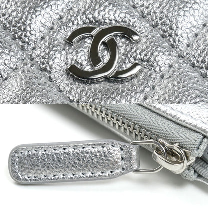 CHANEL シャネル マトラッセ フラグメントケース コインケース シルバー AP4893 B23404 U8301 レディース【中古】【美品】