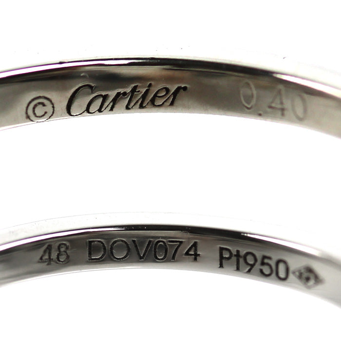 CARTIER カルティエ Pt950プラチナ バレリーナ　ソリテール リング・指輪 N4198248 ダイヤモンド0.40ct 8号 48 3.9g レディース【中古】