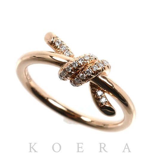 TIFFANY&Co. ティファニー K18PG ピンクゴールド ノット リング・指輪 69526462 ダイヤモンド 8号 3.5g レディース【中古】【美品】