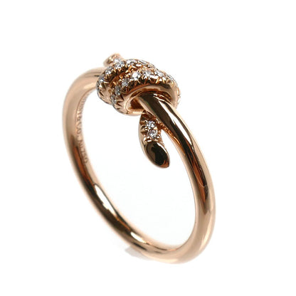 TIFFANY&Co. ティファニー K18PG ピンクゴールド ノット リング・指輪 69526462 ダイヤモンド 8号 3.5g レディース【中古】【美品】