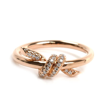 TIFFANY&Co. ティファニー K18PG ピンクゴールド ノット リング・指輪 69526462 ダイヤモンド 8号 3.5g レディース【中古】【美品】