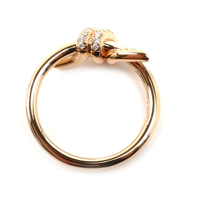 TIFFANY&Co. ティファニー K18PG ピンクゴールド ノット リング・指輪 69526462 ダイヤモンド 8号 3.5g レディース【中古】【美品】