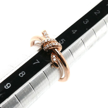 TIFFANY&Co. ティファニー K18PG ピンクゴールド ノット リング・指輪 69526462 ダイヤモンド 8号 3.5g レディース【中古】【美品】