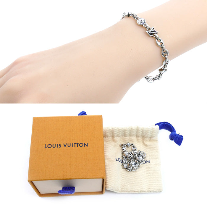 LOUIS VUITTON ルイ・ヴィトン シルバー925 ブレスレット LV セーラー ミニ ブレスレット M03747 VA0276 12.3g 18～23cm メンズ【中古】