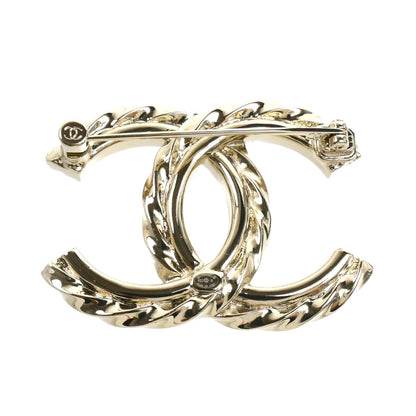 CHANEL シャネル ココマーク ブローチ ABA714 GP×ラインストーン レディース【中古】【美品】