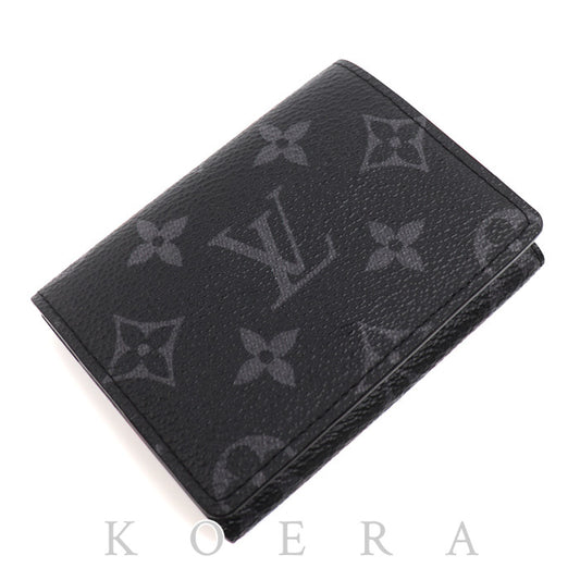LOUIS VUITTON ルイ・ヴィトン アンヴェロップ･カルト ドゥ ヴィジット カードケース モノグラムエクリプス ブラック M12874 ICチップ メンズ【中古】【美品】