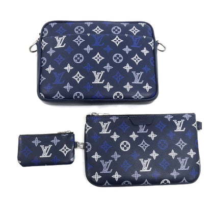 LOUIS VUITTON ルイ・ヴィトン トリオメッセンジャー ショルダーバッグ モノグラムシャドウ M28618 ICチップ メンズ【中古】【美品】