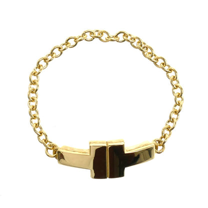 TIFFANY&Co. ティファニー K18YG イエローゴールド T TWO チェーンリング リング・指輪 12号 1.0g レディース【中古】【美品】