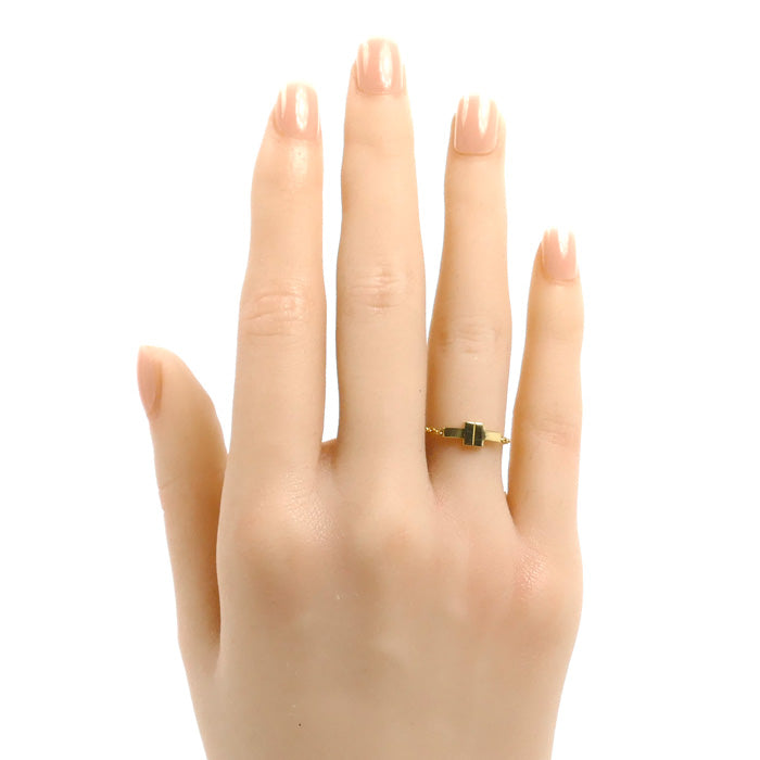 TIFFANY&Co. ティファニー K18YG イエローゴールド T TWO チェーンリング リング・指輪 12号 1.0g レディース【中古】【美品】