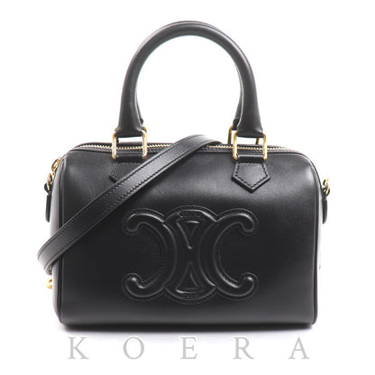 CELINE セリーヌ キュイル トリオンフ スモールボストン 2Wayショルダーバッグ ブラック 113773DU3.38NO レディース【中古】【美品】