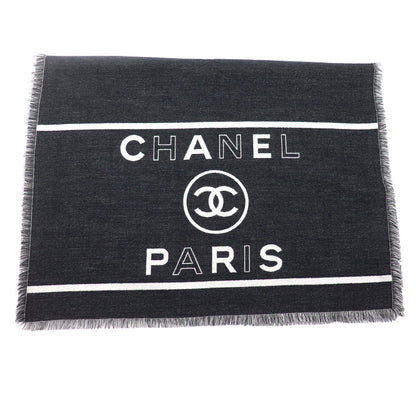 CHANEL シャネル ココマーク ロゴ ストール ブラック AAA859 レディース【中古】【美品】