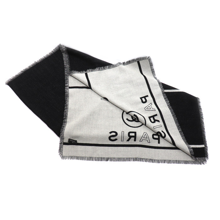 CHANEL シャネル ココマーク ロゴ ストール ブラック AAA859 レディース【中古】【美品】