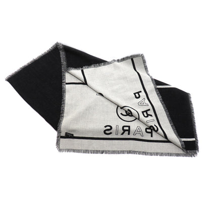 CHANEL シャネル ココマーク ロゴ ストール ブラック AAA859 レディース【中古】【美品】