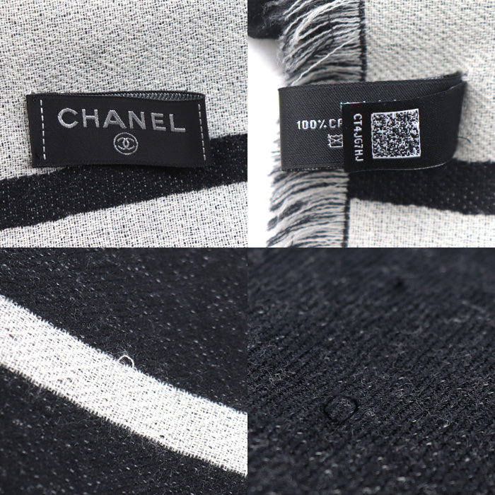 CHANEL シャネル ココマーク ロゴ ストール ブラック AAA859 レディース【中古】【美品】