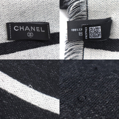 CHANEL シャネル ココマーク ロゴ ストール ブラック AAA859 レディース【中古】【美品】