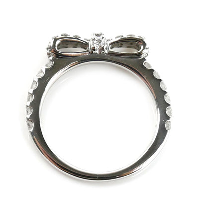 Ponte Vecchio ポンテヴェキオ K18WG ホワイトゴールド リング・指輪 ダイヤモンド0.33ct 2号 1.9g リボン ピンキー レディース【中古】【美品】