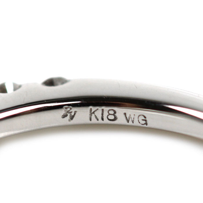 Ponte Vecchio ポンテヴェキオ K18WG ホワイトゴールド リング・指輪 ダイヤモンド0.33ct 2号 1.9g リボン ピンキー レディース【中古】【美品】