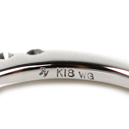 Ponte Vecchio ポンテヴェキオ K18WG ホワイトゴールド リング・指輪 ダイヤモンド0.33ct 2号 1.9g リボン ピンキー レディース【中古】【美品】