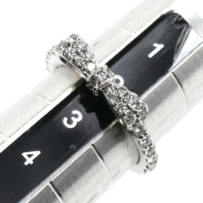 Ponte Vecchio ポンテヴェキオ K18WG ホワイトゴールド リング・指輪 ダイヤモンド0.33ct 2号 1.9g リボン ピンキー レディース【中古】【美品】