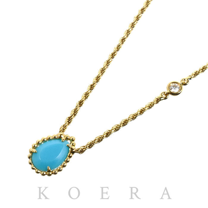 Boucheron ブシュロン K18YG イエローゴールド セルパンボエム XS ネックレス JPN00627 ターコイズ ダイヤモンド 4.4g 38/42/44cm レディース【中古】【美品】