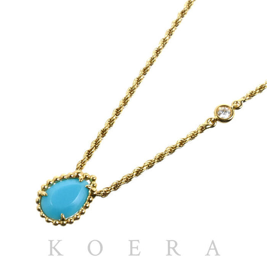 Boucheron ブシュロン K18YG イエローゴールド セルパンボエム XS ネックレス JPN00627 ターコイズ ダイヤモンド 4.4g 38/42/44cm レディース【中古】【美品】