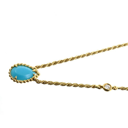 Boucheron ブシュロン K18YG イエローゴールド セルパンボエム XS ネックレス JPN00627 ターコイズ ダイヤモンド 4.4g 38/42/44cm レディース【中古】【美品】