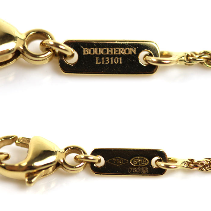 Boucheron ブシュロン K18YG イエローゴールド セルパンボエム XS ネックレス JPN00627 ターコイズ ダイヤモンド 4.4g 38/42/44cm レディース【中古】【美品】