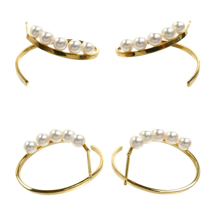 TASAKI タサキ K18YG イエローゴールド ア ファインバランス ピアス パール約4.2mm 6.0g レディース【中古】