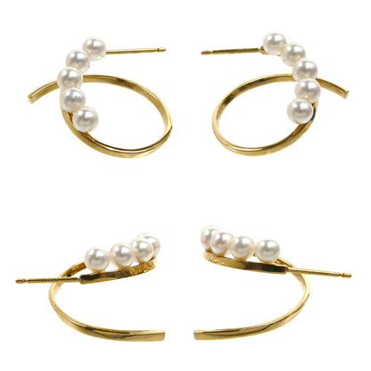 TASAKI タサキ K18YG イエローゴールド ア ファインバランス ピアス パール約4.2mm 6.0g レディース【中古】