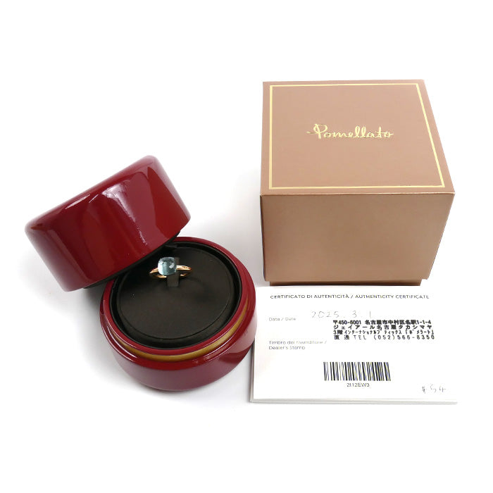 Pomellato ポメラート K18PG ピンクゴールド K18WG ホワイトゴールド ヌード プチ リング・指輪 PAB4030-O6000-000OY ブルートパーズ 14号 54 4.4g レディース【中古】【美品】