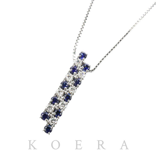 TASAKI タサキ K18WG ホワイトゴールド ネックレス サファイア ダイヤモンド 4.1g ～45cm レディース【中古】【美品】