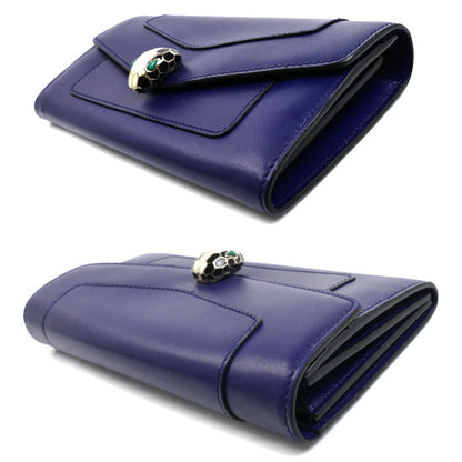 BVLGARI ブルガリ セルペンティ ロングウォレット 長財布 ブルー 281296 レディース【中古】【美品】